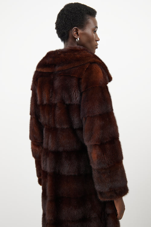 VSP Archive Brown Panelled Fur Coat