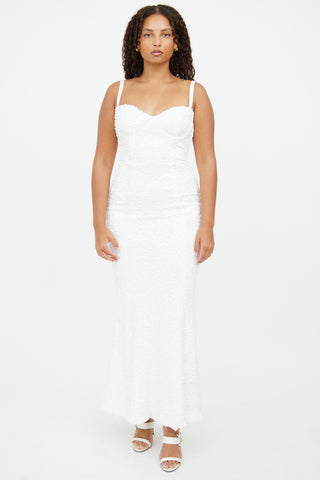 VSP Archive White Ruby Sequin Gown