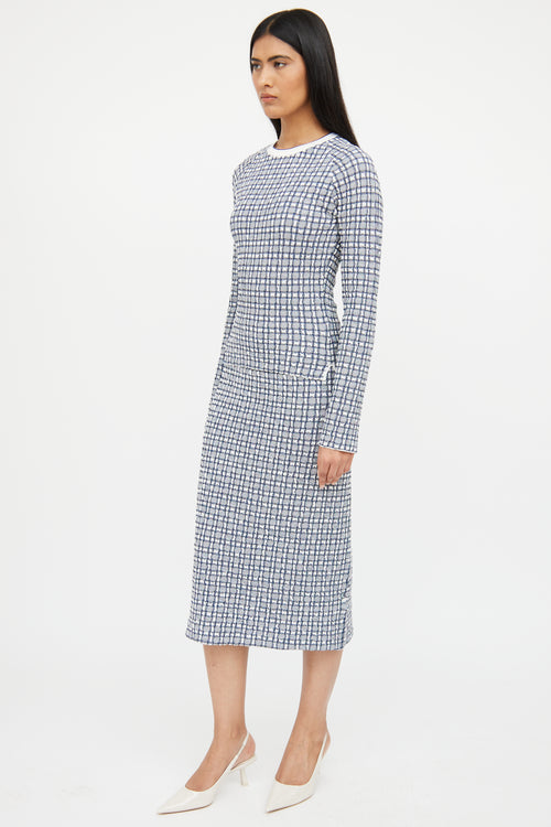 Victoria Beckham White 
Blue Woven Co-Ord Set