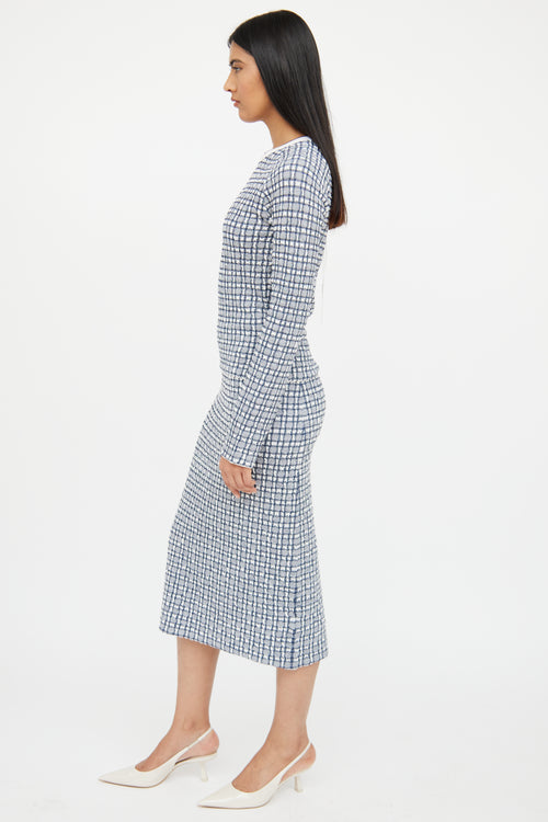 Victoria Beckham White 
Blue Woven Co-Ord Set