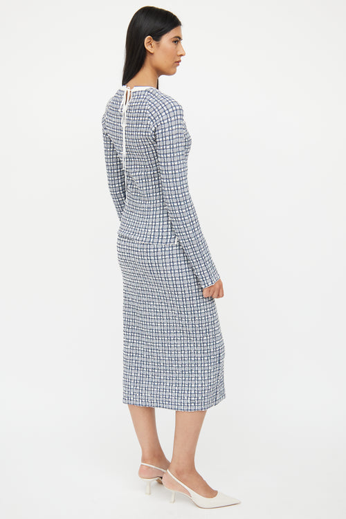 Victoria Beckham White 
Blue Woven Co-Ord Set