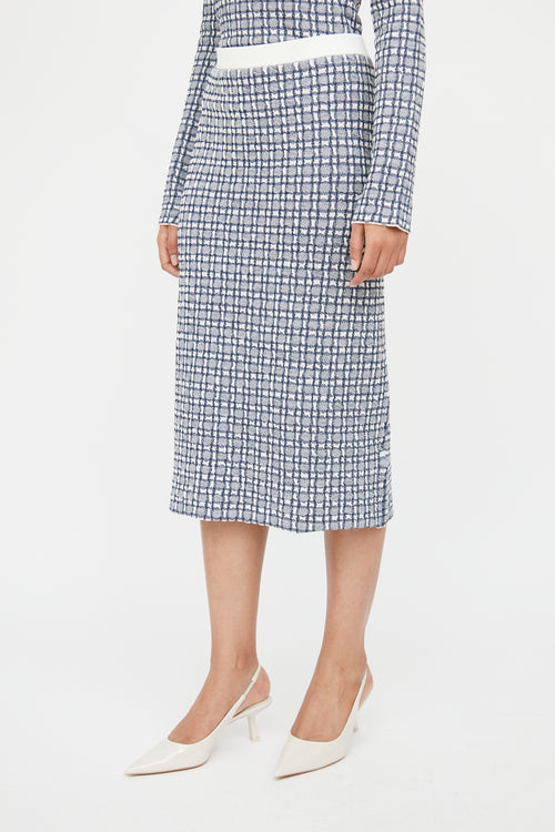 Victoria Beckham White 
Blue Woven Co-Ord Set