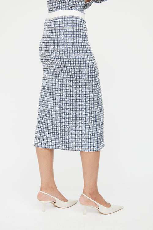 Victoria Beckham White 
Blue Woven Co-Ord Set