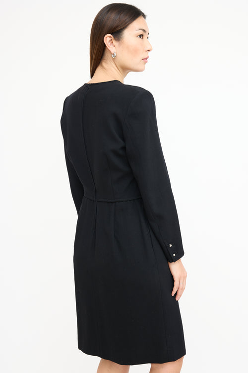 Valentino 1980s Black Velvet Panel Dress