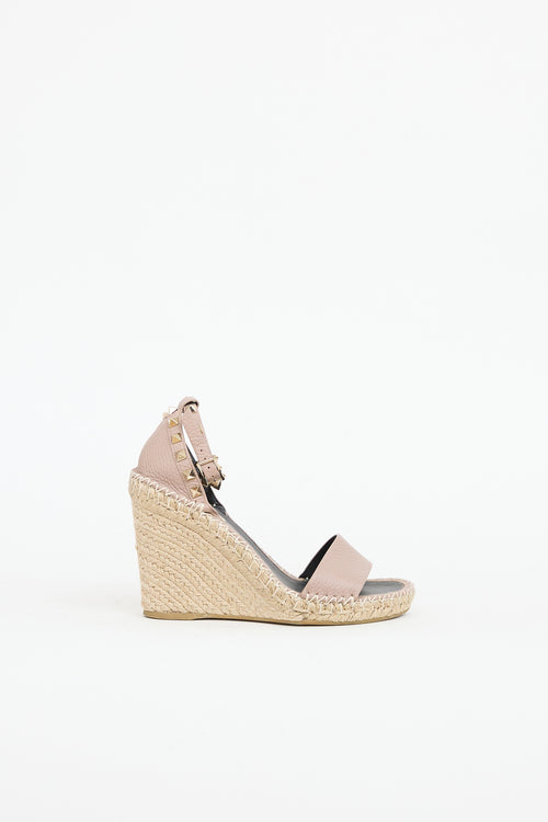 Valentino Rockstud Espadrille Wedge