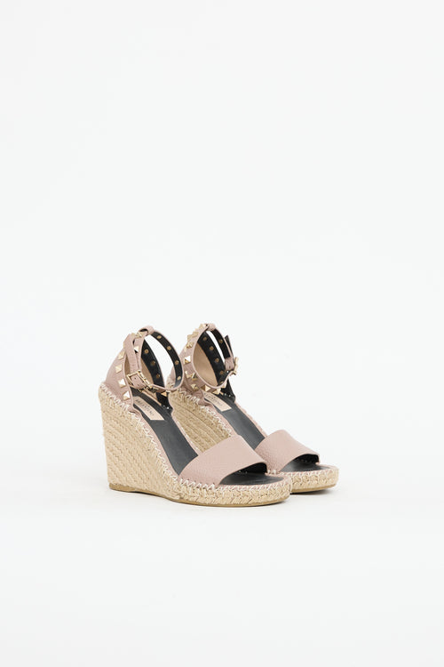 Valentino Rockstud Espadrille Wedge