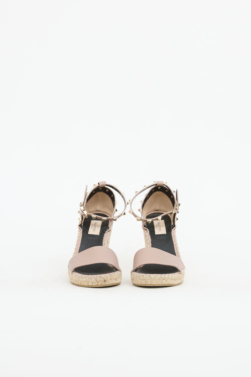 Valentino Rockstud Espadrille Wedge