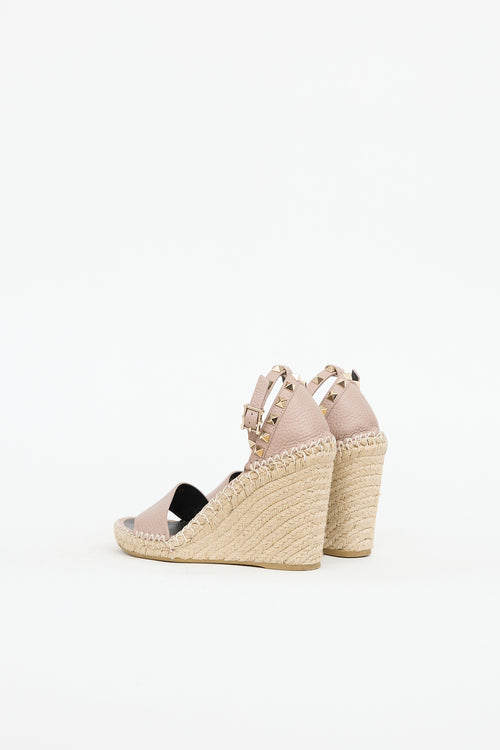 Valentino Rockstud Espadrille Wedge