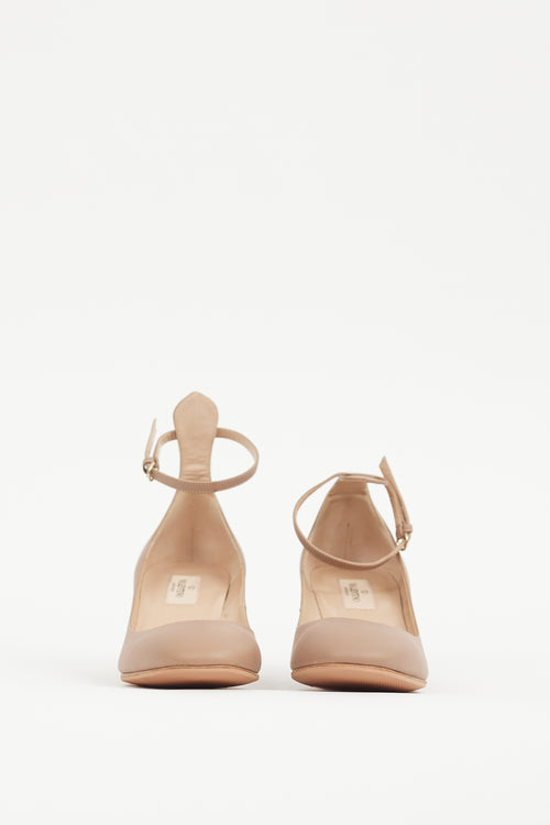 Valentino Beige Leather Tan-Go 60  Pump