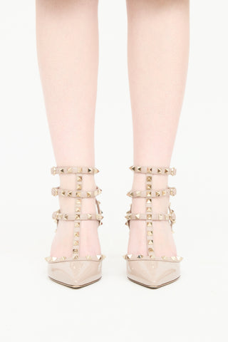 Valentino Patent Leather Rockstud Cage Heel