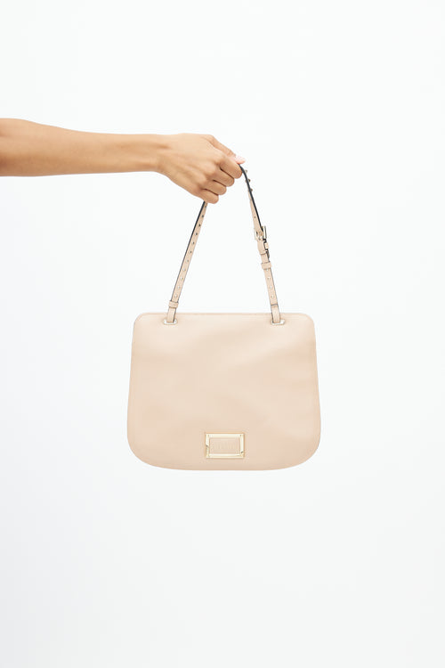 Valentino Beige Rockstud Leather Bag