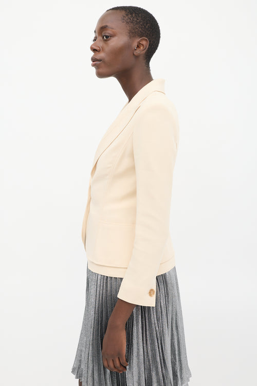 Valentino Beige Wool Peak Lapel Blazer