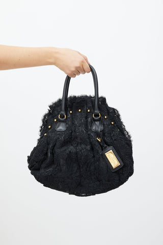 Valentino Black 
Gold Lace Bag