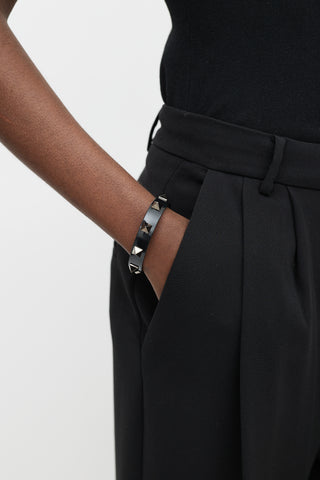 Valentino Black 
Gunmetal Rockstud Bracelet