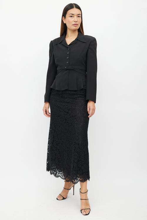 Valentino Black Lace Maxi Skirt