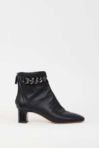 Valentino Black Leather 
Chain Cutout Boot