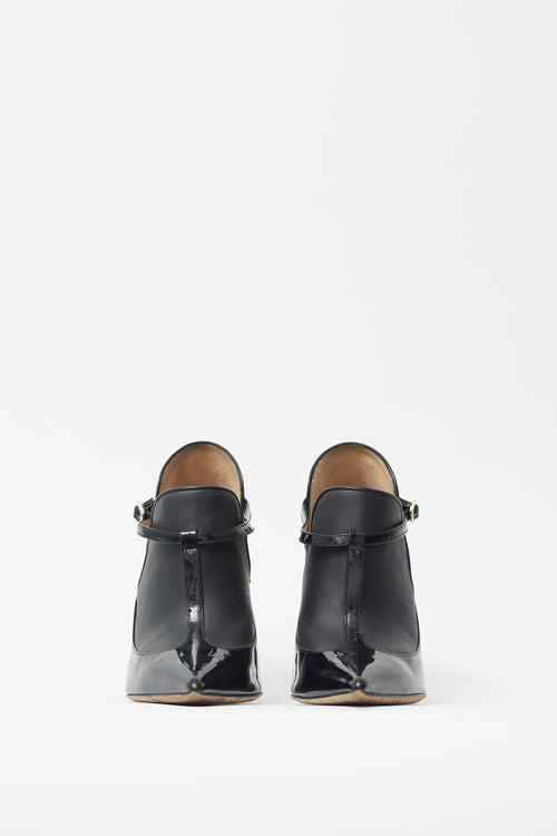 Valentino Black Cut Out Layered Bootie