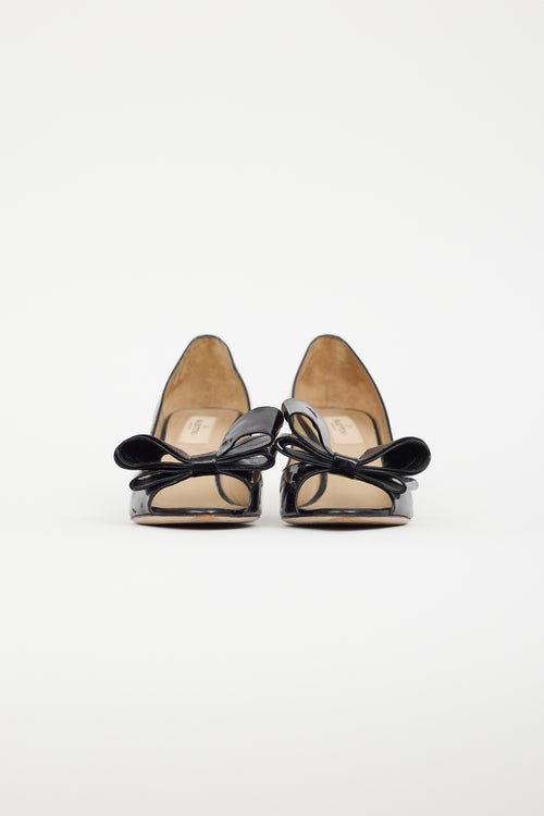 Valentino Black Patent Leather Bow Pump