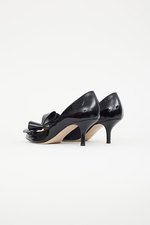 Valentino Black Patent Leather Bow Pump