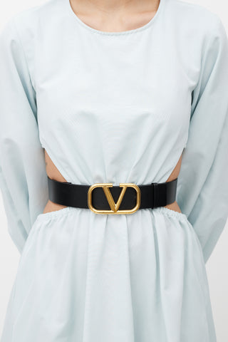 Valentino Black 
Gold Reversible VLogo Belt