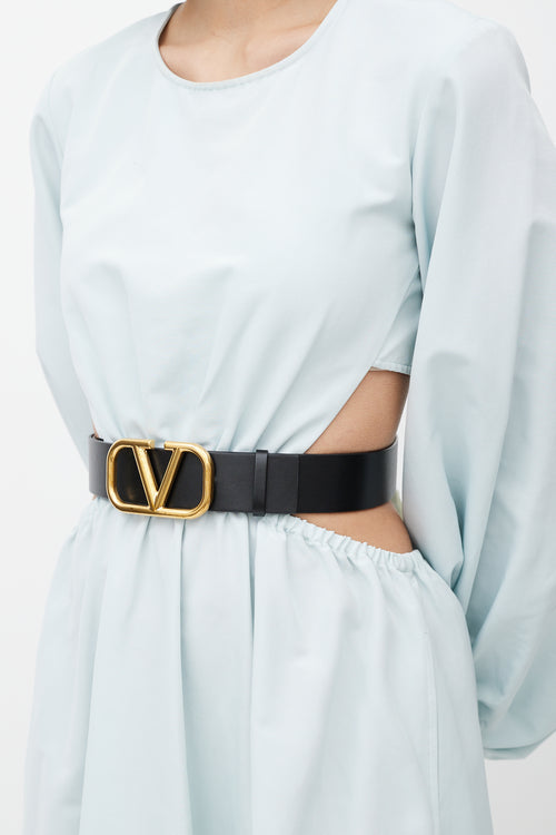 Valentino Black 
Gold Reversible VLogo Belt