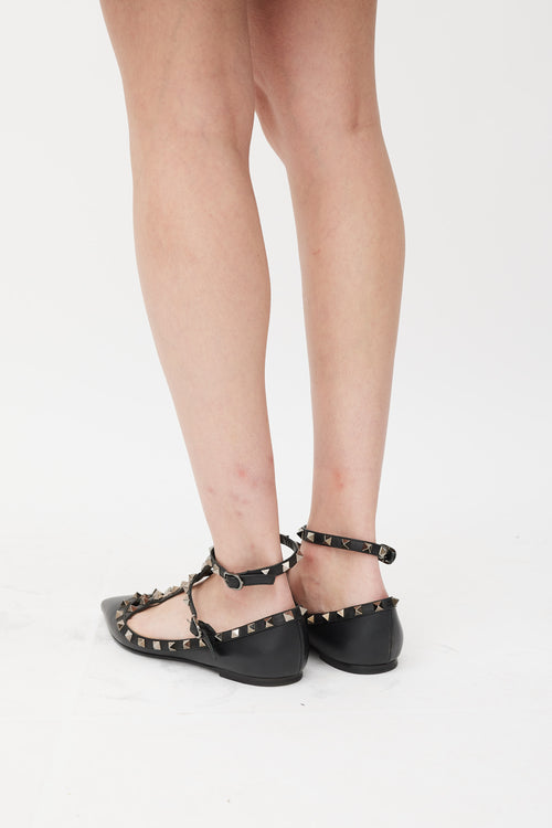 Valentino Black 
Silver Rockstud Caged Ballet Flat