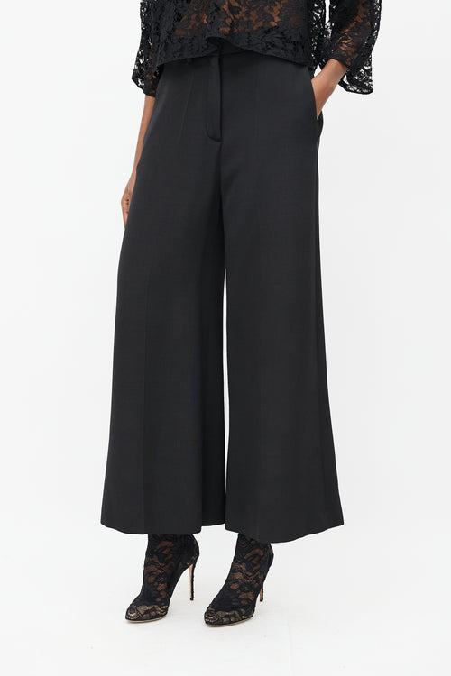 Valentino Black Wide Leg Trouser