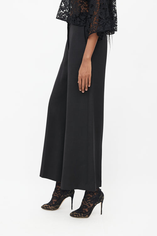 Valentino Black Wide Leg Trouser