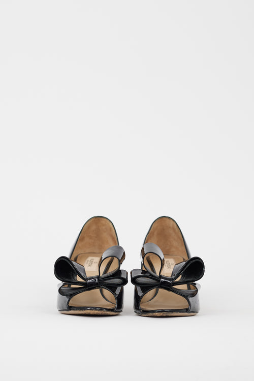 Valentino Black Patent Leather Bow Pump