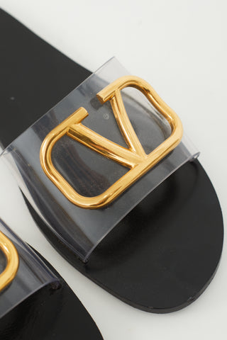 Valentino Black VLogo Signature Slide