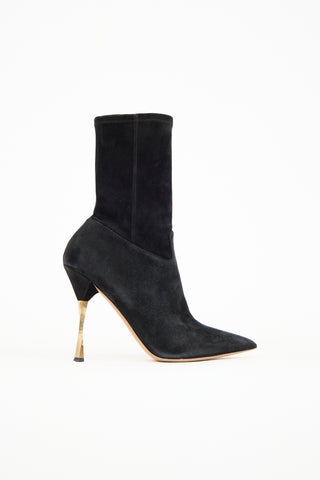 Valentino Black suede Point Toe Boot