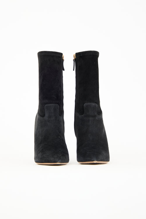 Valentino Black suede Point Toe Boot