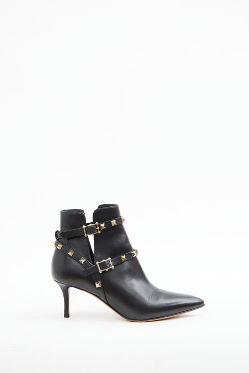 Valentino Black Rockstud Ankle Boot