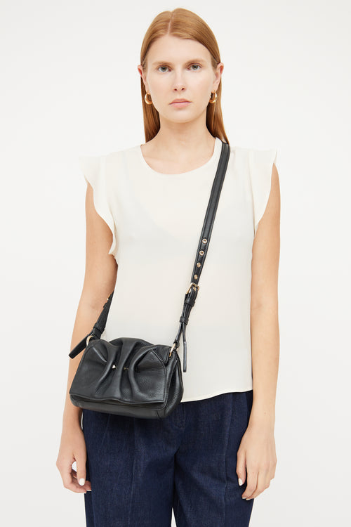 Valentino Black Gathered Shoulder Bag