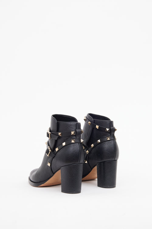 Valentino Black Rockstud Ankle Boot