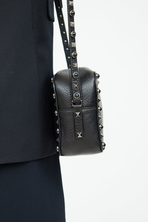 Valentino Black Rockstud Camera Bag