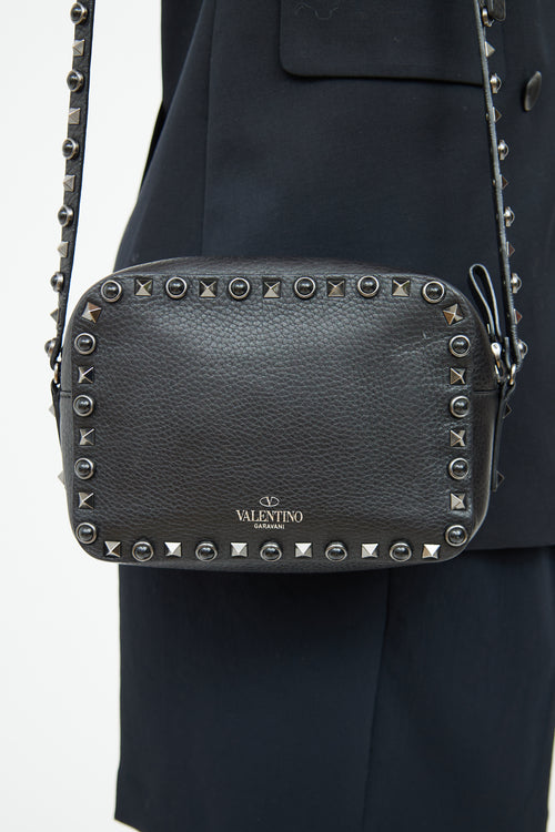 Valentino Black Rockstud Camera Bag