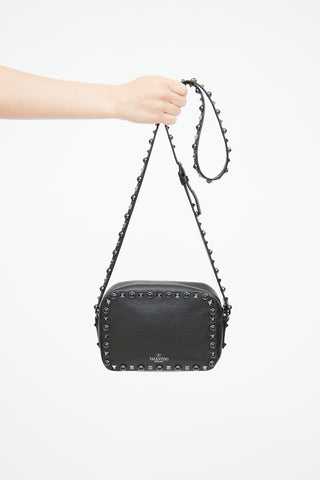 Valentino Black Rockstud Camera Bag