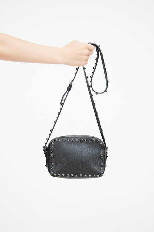 Valentino Black Rockstud Camera Bag