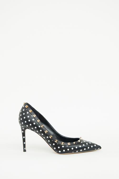 Valentino Black 
White Polka Dot Pump