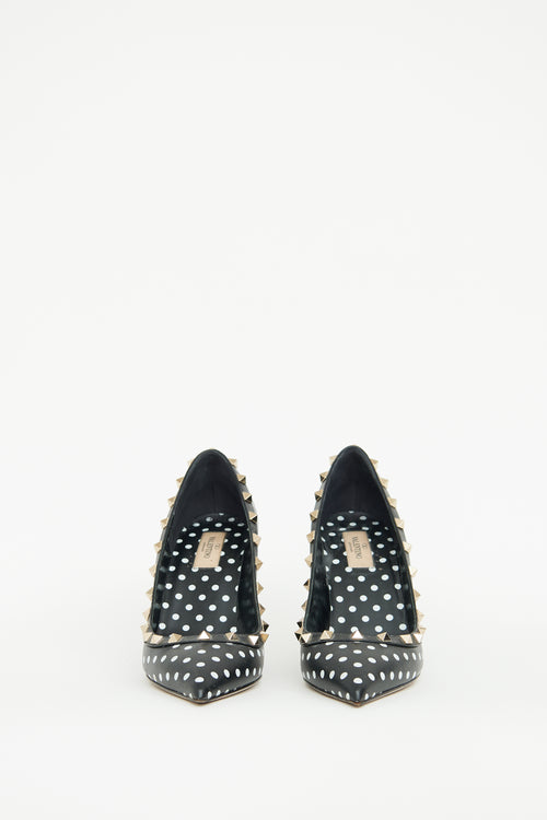 Valentino Black 
White Polka Dot Pump