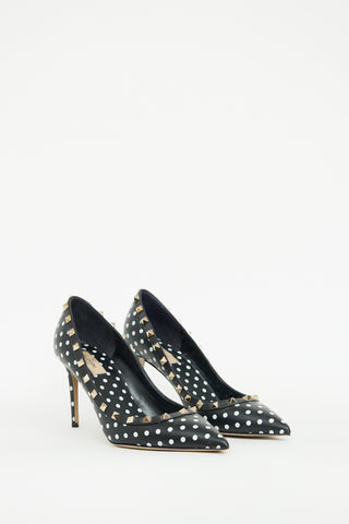 Valentino Black 
White Polka Dot Pump