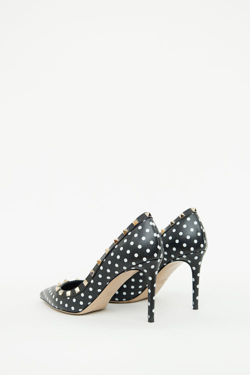 Valentino Black 
White Polka Dot Pump