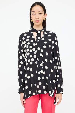 ValentinoDot Bowtie Blouse