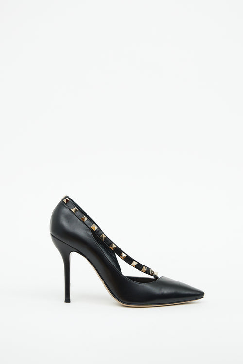 Valentino Black 
Beige Leather Rockstud Pump