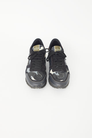 Valentino Blue 
Black Rockrunner Camo Sneaker