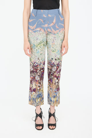 ValentinoPattern Silk Pleated Pant