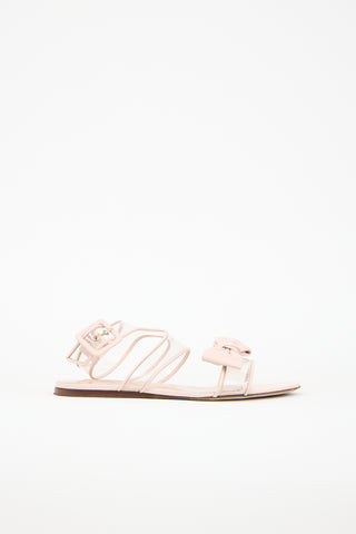 Valentino PVC 
Leather Dolly Bow Sandal