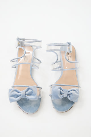 Valentino PVC 
Velvet Dolly Bow Sandal