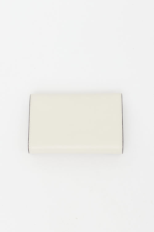 Valentino Cream Leather Trifold Wallet